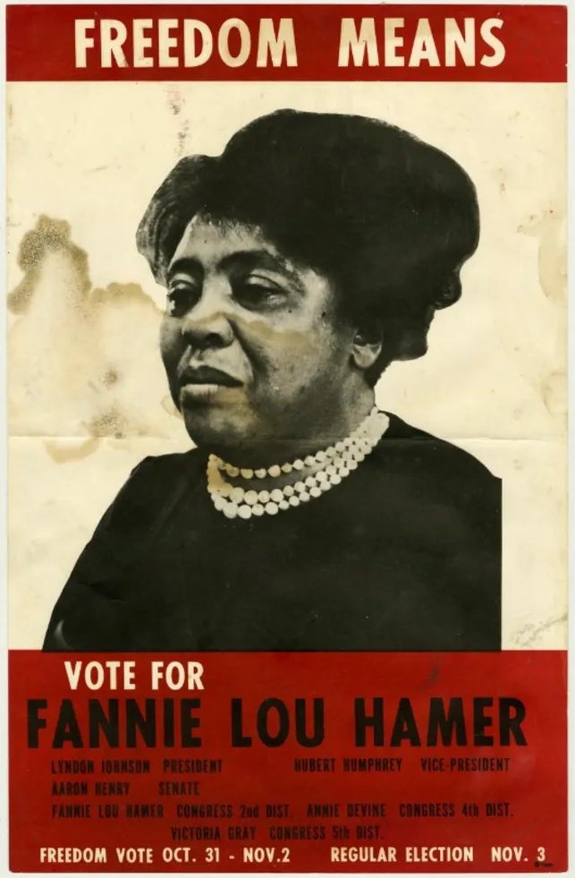 Freedom Means &mdash; Vote for Fannie Lou Hamer campaign poster
