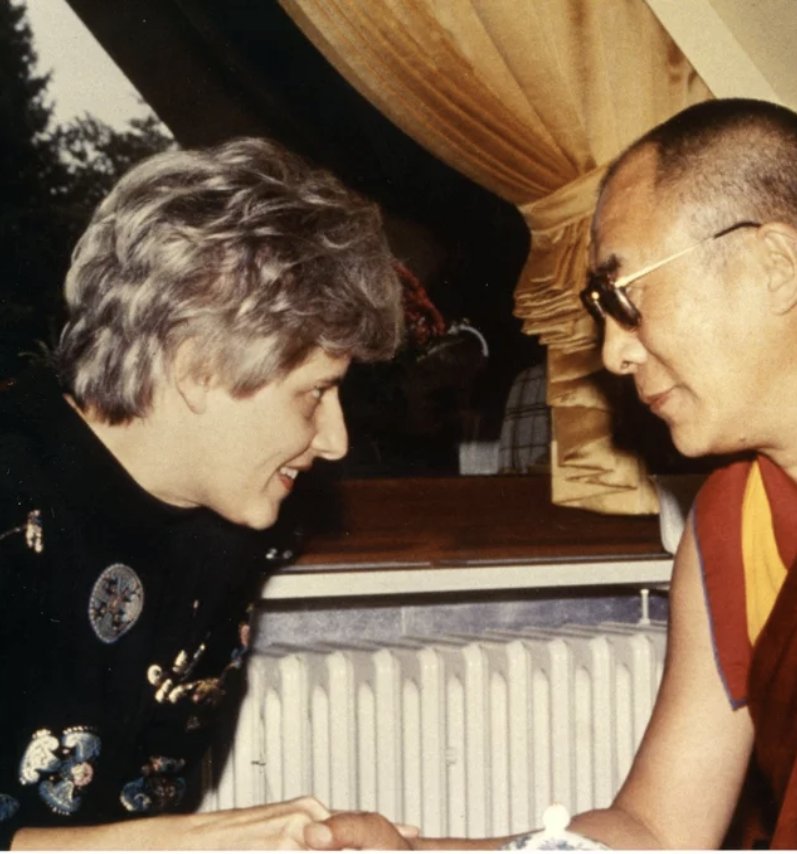 Petra Kelly with the Dalai Lama