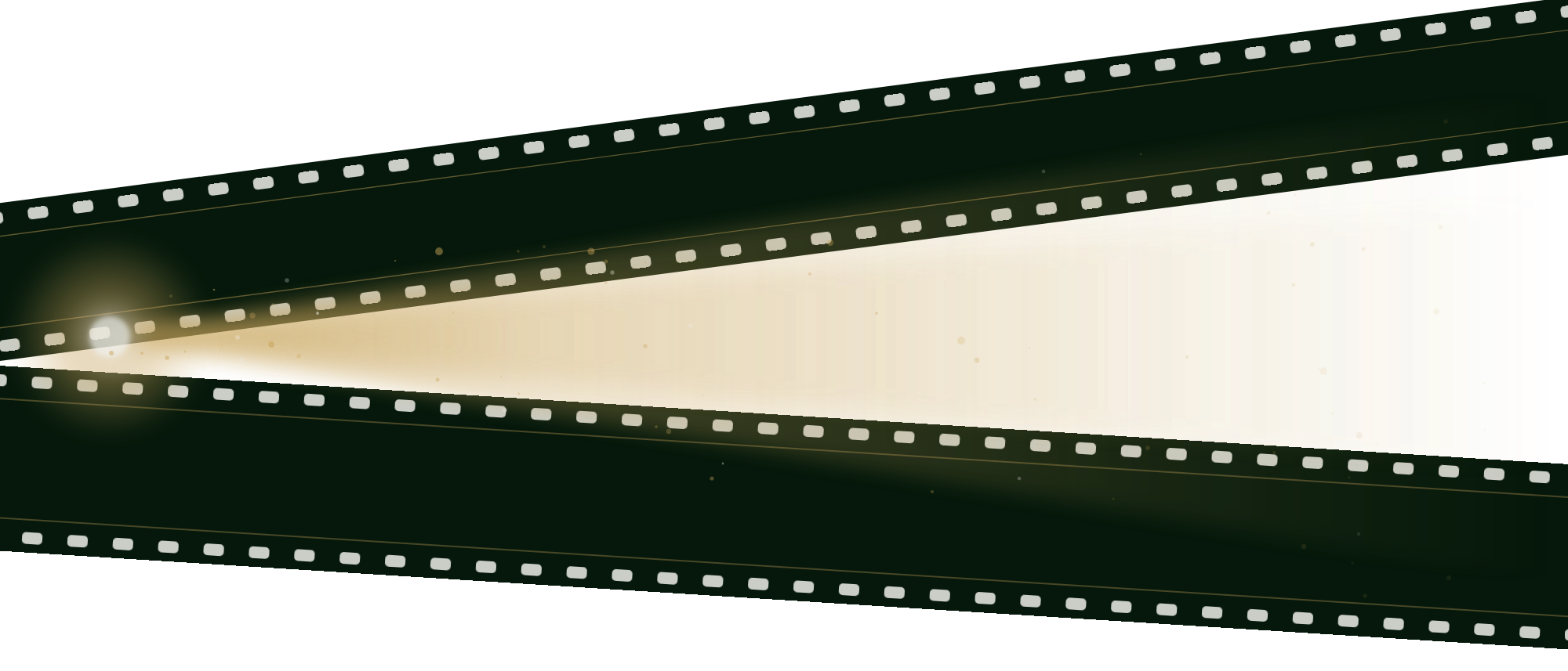 Abstract film strips crossing a projector beam